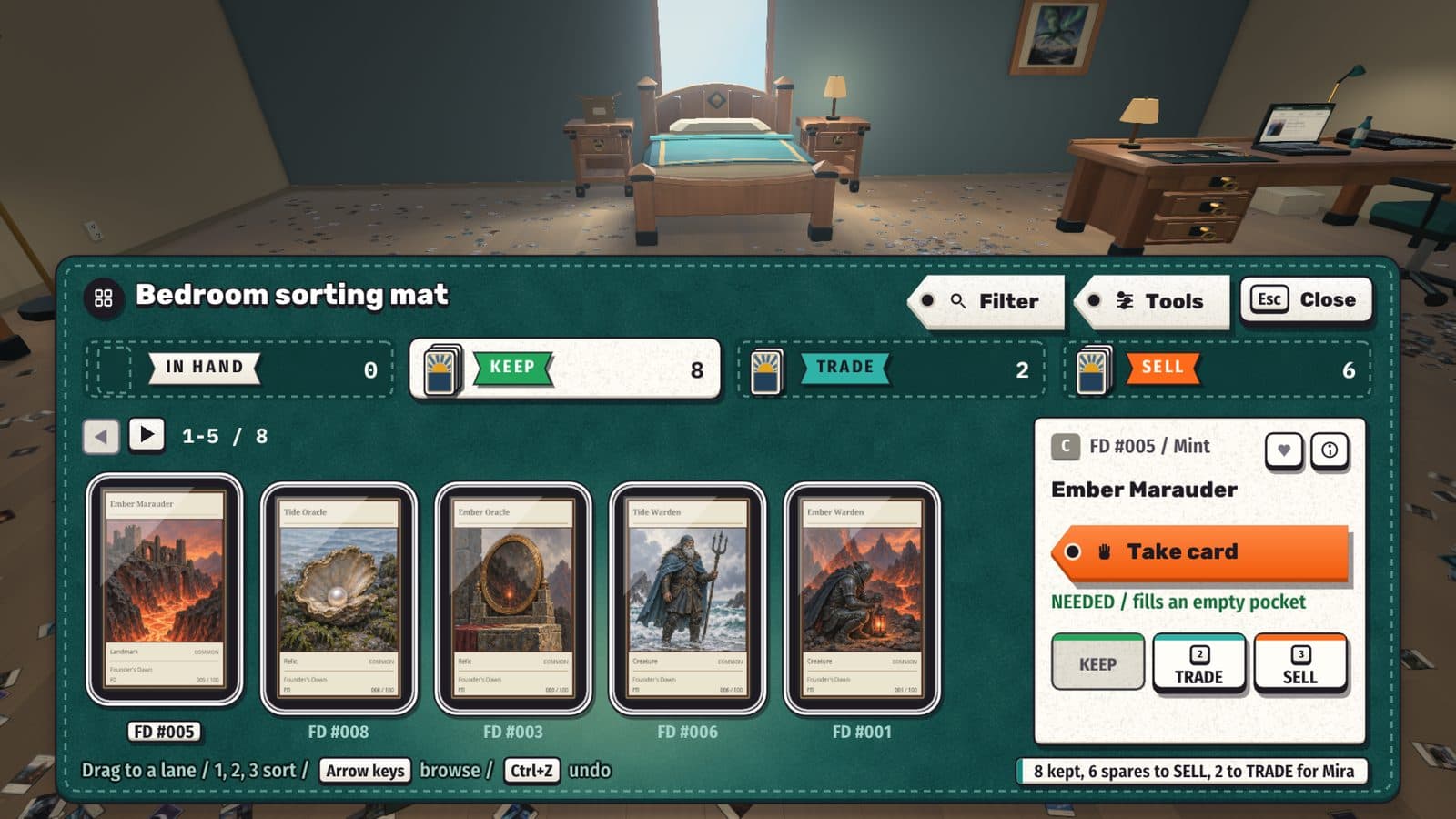 KEEP / TRADE / SELL sorting
