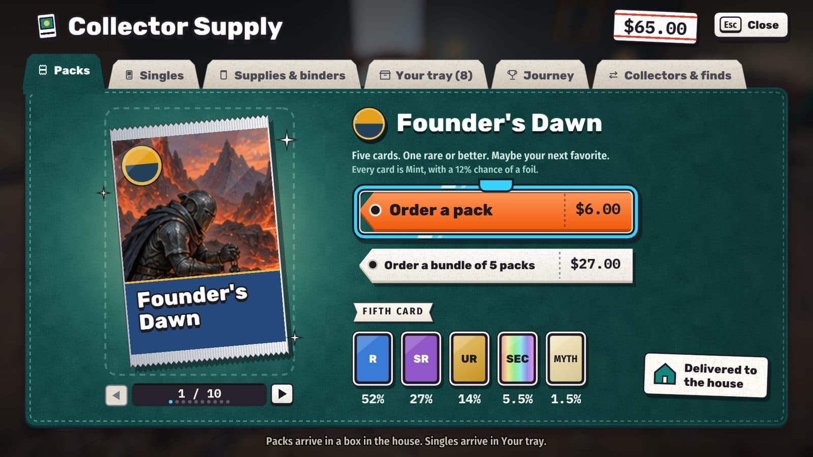 Ordering packs at the laptop